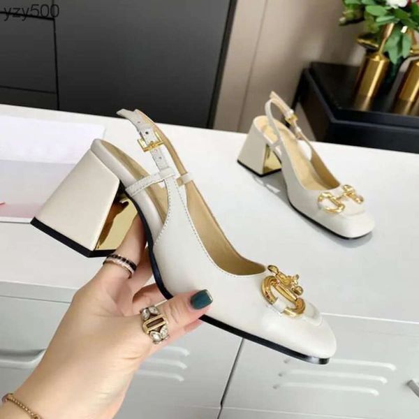 Gucci Guccie GG Вы Moda tacones altos hermosas sandalias de diseñador para mujer zapatos de cuero de verano plataforma impermeable tacón grueso elegante vestido de dama de honor c