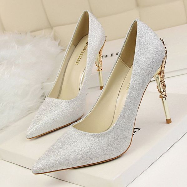 Mode talons hauts femmes chaussures de fête belles chaussures de mariée marque talons de mariage femmes pompes talon fin 10cm A3189