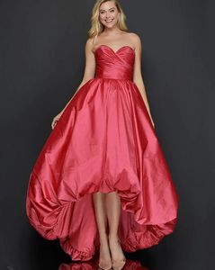 Mode Hoog Laag Prom Party Dress 2024 Sweetheart Pleats Taffeta Avond Verjaardag Jurken Robe De Soiree Vestidos De Noche