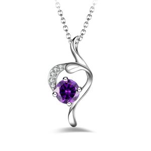 Gratis verzending fashion hoge kwaliteit 925 zilveren engel met paarse diamanten sieraden 925 zilveren ketting Valentijnsdag vakantie geschenken Hot 1692