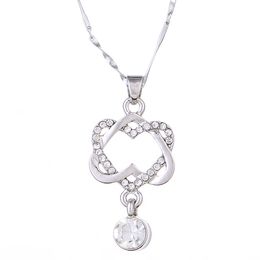 Spedizione gratuita moda alta qualità argento 925 gioielli con diamanti cuore e anima collana di cristallo zircone san valentino regali di festa HJ230