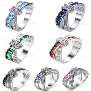 Mode Hoge Kwaliteit 925 Zilveren Diamanten Sieraden Hart Zirkoon Kristallen Ring Valentijnsdag Vakantie Geschenken HJ221317n