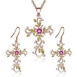 Mode Hoge Kwaliteit 925 Zilveren God Wij vertrouwen Diamond Zirkoon Crystal Earring Necklace Set Valentijnsdag vakantie geschenken HJ232