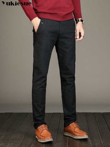 Mode haute qualité coton hommes pantalon droit printemps et été long mâle classique affaires pantalon décontracté pleine longueur mi 210608