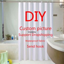 Mode haute qualité personnalisé étanche à l'eau Windows rideaux pour salon rideaux Po décor à la maison rideau de douche avec crochet 220616