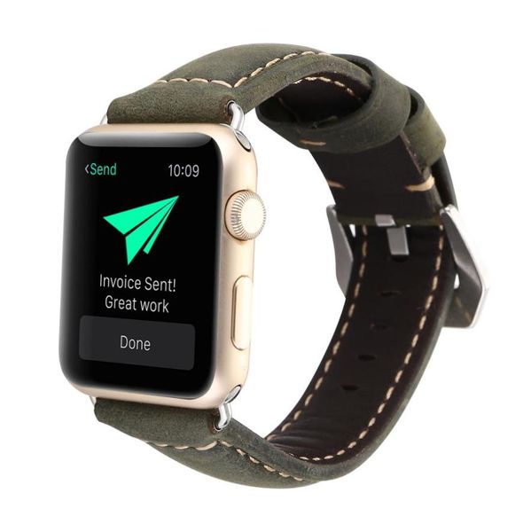 Fashion Band de cuero genuino de alta calidad para bandas de Apple Watch para la correa de Iwatch 38 mm 42 mm 1 2 3 de la serie 3 Band Bint9189132