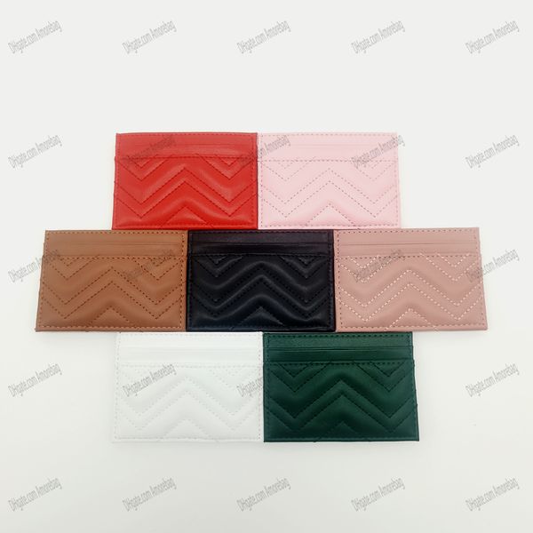 Fashion High Quality Cuir Card Holder Wave Classic Men Women Femmes Zig Zag Zipper Credit Cardolers Bank Card Holder Mini Slim Wallet With Twist Lock