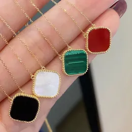 Moda Alto Lujo Trébol de 4 Hojas Collar Colgante Acero Inoxidable Chapado en 18K Señoras Niñas Día de San Valentín Día de la Madre Joyería de Compromiso - Regalos