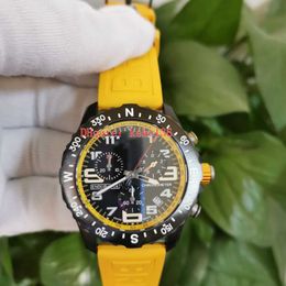 Mode haute qualité hommes montres-bracelets 44mm vitesse inoxydable bracelet en caoutchouc naturel cadran jaune VK Quartz chronographe travail hommes montres
