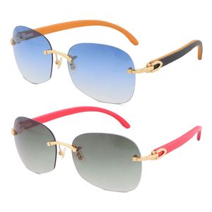 Moda de alta calidad Metal Hombres Gafas de sol de madera Gafas de madera Marcos cuadrados más grandes Gafas de conducción Hombres Mujeres Anteojos Gafas redondas masculinas y femeninas Tamaño: 61