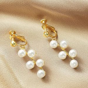 Mode Haute Quanity Insolite Imitation Perles Dangle Boucles D'oreilles Bohème Glamour Vintage Mariage Chic Accessoire Pour Les Femmes En Gros