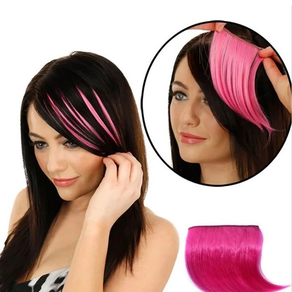 Fashion Alta temperatura Cabello sintético Gangs Pure Color Natural Invisible Falso False Clip en el cabello Fringe