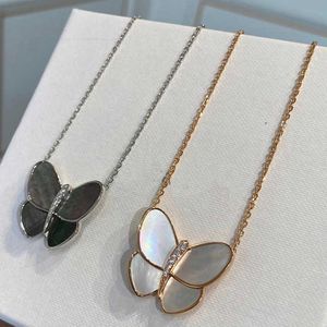 Mode Hoge versie V Golden Van Big Butterfly ketting Vrouw Rose Gold Light Luxe Wit Beimu Gray Pendant Live Sales With Logo