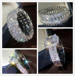 Fashion High Quality Silver plaquée Anneaux de mariage luxueux incrusté cubic Zirconia Engagement Promesse Ring For Women Jewelry22503608190389