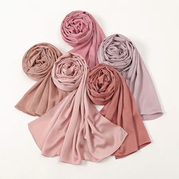 Mode Hijabs soie sentiment tache bulle mousseline de soie instantané Hijab châle enveloppement plage bandeau Bufandas musulman Sjaal 180x70Cm