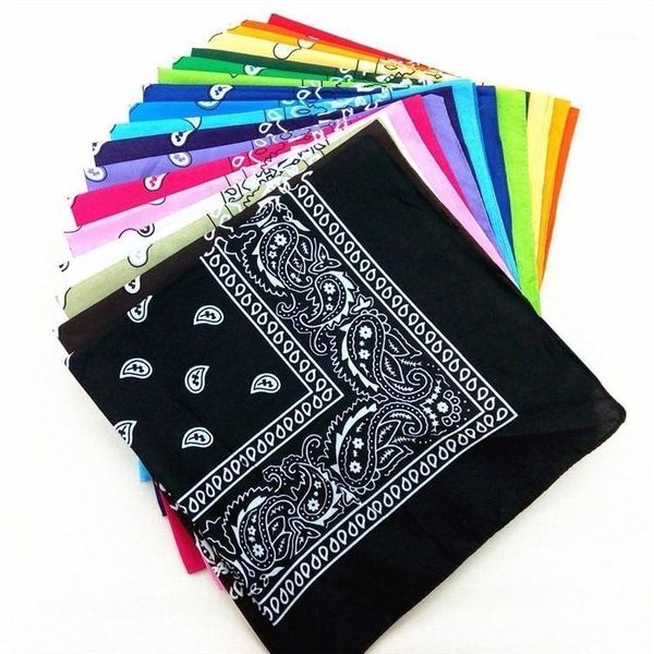 Mode Hip Hop 100% coton Bandana carré écharpe 54 cm * 54 cm noir rouge Paisley bandeau imprimé pour femmes/hommes/garçons/filles casquettes de cyclisme masques