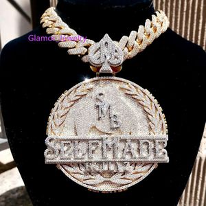 Fashion Hip Hop Bling Iced Out Moissanite Jewelry Sterling Sier Diamond Charm Custom Pendant Necklace
