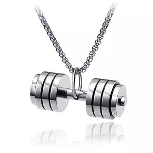 Mode Hip Hop Gym Sport Dumbbell Hanger Ketting Rvs Ketting Kettingen Mannen Sieraden