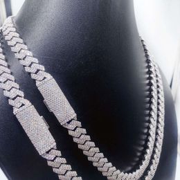 Bijoux Hip Hop Fashion Custom 925 Bracelet de chaîne de liaison cubaine de 10 mm en argent sterling à 10 mm pour les femmes