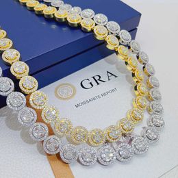 Fashion Hip Hop Jewelry Pass Diamond Tester VVS Moissanite Iced Out Necklace Custom Men 925 Silver Cuban Link Chain OMVS