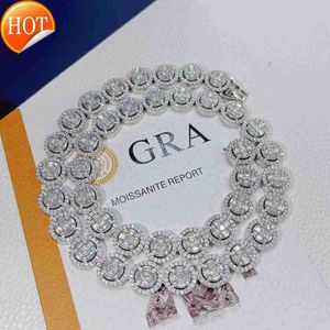 Bijoux Hip Hop à la mode, testeur de diamant, Vvs Moissanite, collier glacé, personnalisé pour hommes, chaîne à maillons cubains en argent 925