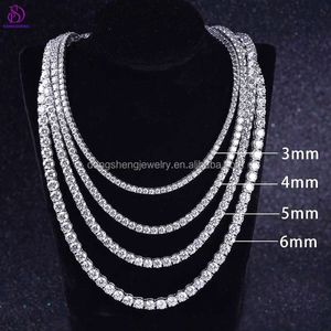 Mode Hip-Hop Sieraden Vrouwen Choker Chain Gift 5mm Iced Out Plated Moissanite Tennis Armband Ketting Mannen Tennis keten