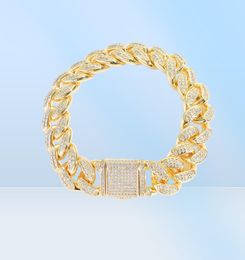 Модное ожерелье в стиле хип-хоп для мужчин и женщин, браслет 15 мм, кубинская цепочка, 18-каратное настоящее золото, ожерелья, цепочки с 5А циркониевым камнем Uni3086390