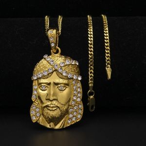 Fashion Hip Hop Necklace Sieraden Iced Out Juses stuk hanger kettingen 3 mm*24inch gouden Cubaanse ketting