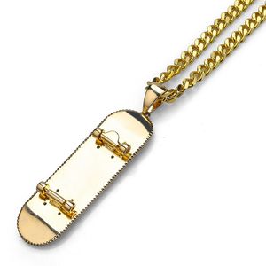 Mode-hiphop ketting sieraden zilver goud Cubaanse link ketting nieuwe mode skateboard hanger ketting voor mannen