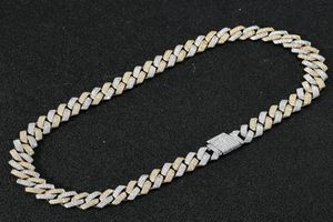 Collier Hip Hop Hop Men Braceuse Bracelet 14 mm Colliers de chaîne de liaison cubaine 1618202224InCH RAPPER DIAMMER Chains Double Col6683692