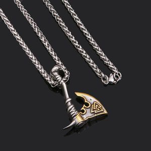 Mode Hip Hop Collier En Acier Inoxydable Hache Pendentif Transfrontalier Nouvelle Titane Acier Orchidée Chaîne Hommes