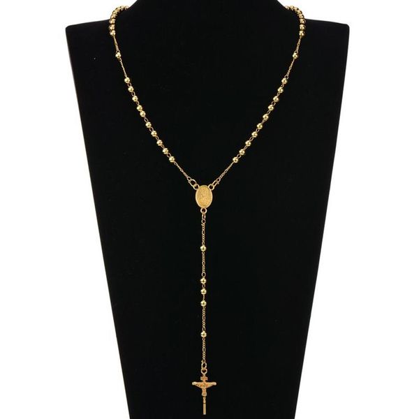 Mode HIp Hop chapelet prier perle jésus croix longs colliers pendentifs collier de perles pour hommes femmes 300G