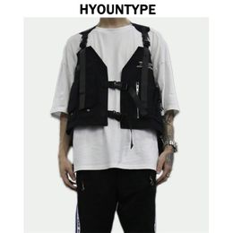 Mode Hip Hop Mouwloze Vesten Mannen Cargo Vest met Pockets Militaire Jas Streetwear Tactical Vest Sweatshirts 210925