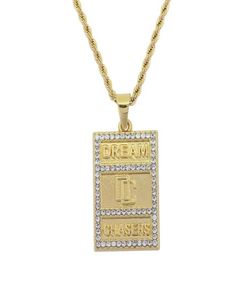 Fashion hip hop petite taille en acier inoxydable chaîne de mode de mode DC LETTRES DC PENDANTS Colliers hip hop9825000