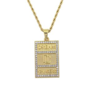 Mode Hip hop petite taille chaîne en acier inoxydable bijoux de mode rêveur DC lettres pendentifs Hip hop Necklaces289d