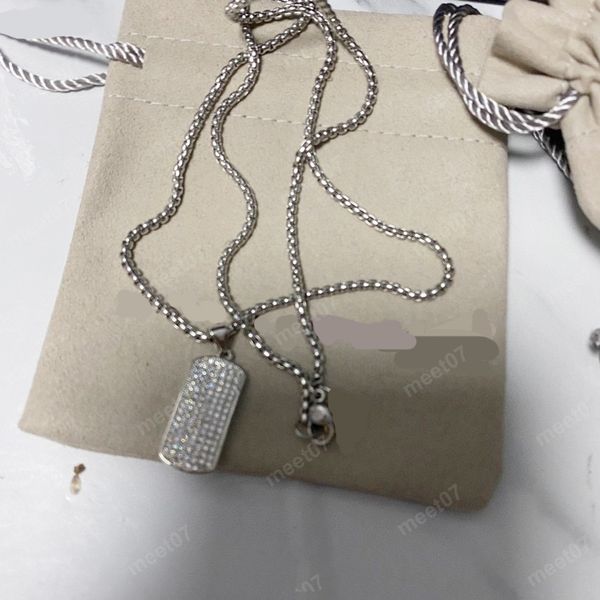 Mode hiphop diamant carré pendentif collier designer collier argent plaqué acier inoxydable collier de luxe designer diamant collier hommes femmes