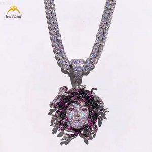 Mode Hiphop bijoux de luxe glacé Vvs Moissanite charmes monstre pendentif en argent Sterling 925 méduse pendentif collier