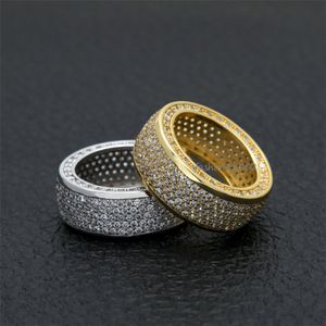 Mode Hiphop Rapper Ring For Men Hip Hop Gold Sier Rings Bling Cubic Zirconia Mens Diamond Ice Out Sieraden