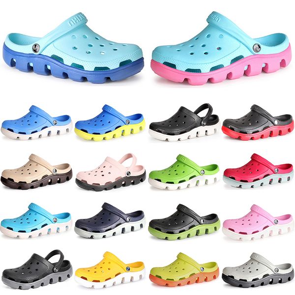 Zapatos con agujeros de moda para mujer, zapatillas de casa de verano, color caramelo, jardín a la deriva, sandalias escénicas de dedo gordo, 2021, nueva playa, transpirable, de talla grande para cinco hombres