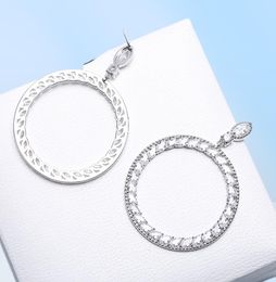 Fashion Hollow Drop Hoop Earring 5a Zircon CZ Diamond 925 STERLING Silver Engagement Mariage Boucles d'oreilles pour femmes Bridal Jewe3270741