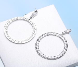 Fashion Hollow Drop Hoop Earring 5a Zircon CZ Diamond 925 STERLING SILP ENGAGEMENT BOUCtes d'oreilles pour femmes Bridal Jewe9380822