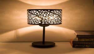 Fashion Hollowed Blackwwhite Metal Larm-Lampe LED LIMES DE NIGHT DE NIGHT