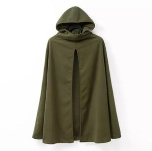 Fashion Hooded Cape Coat Poncho Jacket vrouwen herfst winter bovenkleding jas los amry groen kleur casacos femininos8090417