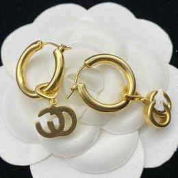 Pendientes de aro de moda Aretes Orecchini para mujer fiesta amantes de la boda regalo joyería compromiso con caja 21