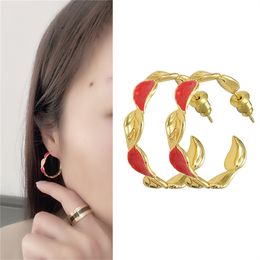 Boucles d'oreilles créoles à la mode pour femmes, Design en or, cuivre, métal, géométrique, tendance 2022, accessoire de bijoux féminin, oreille indienne personnalisée, luxe de haute qualité