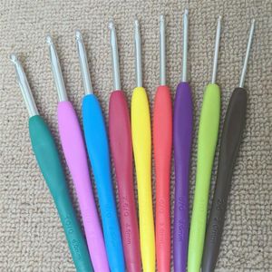 Kit de modèles de Crochet en métal mixte, aiguilles à tricoter en aluminium TPR pour bande d'outils de métier à tisser, artisanat de bricolage, 9 pièces/ensemble