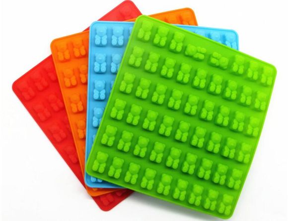 Mode Hot Cavity Silicone Gummy Bear Chocolate Mould Maker Ice Tray Jelly Moulds avec compte-gouttes gratuit