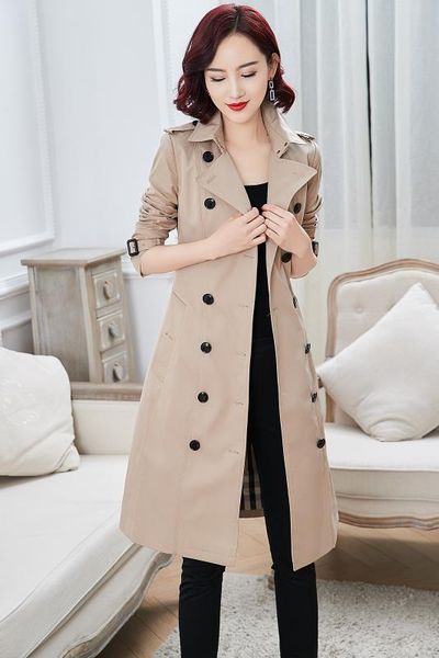 Mode-chaud classique printemps femmes mode Angleterre X-Long style trench-coat / marque de haute qualité mince décontracté long trench / veste 4 couleurs