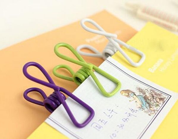 Clips de reliure en métal colorés d'usine Sac en papier Clip Hanger Sealer Couleur aléatoire 5,5 cm