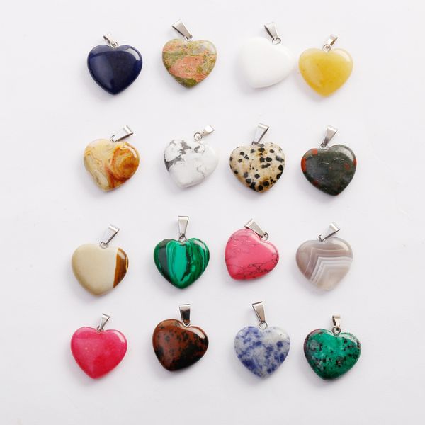 Mode chaud amour coeur forme pierre mélange couleur pendentifs perles en vrac pour bracelets et collier bijoux à bricoler soi-même faisant pour les femmes cadeau gratuit